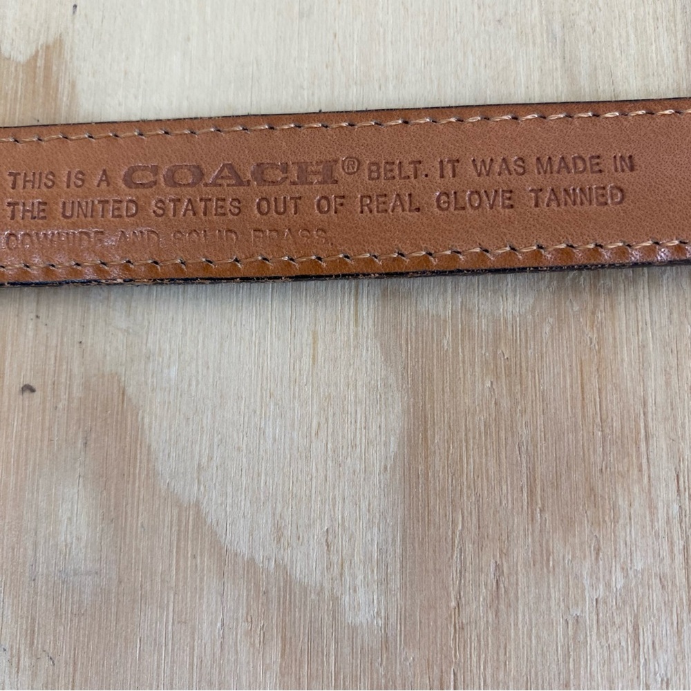Coach Blue and Tan Leather Belt - Picture 3 of 5